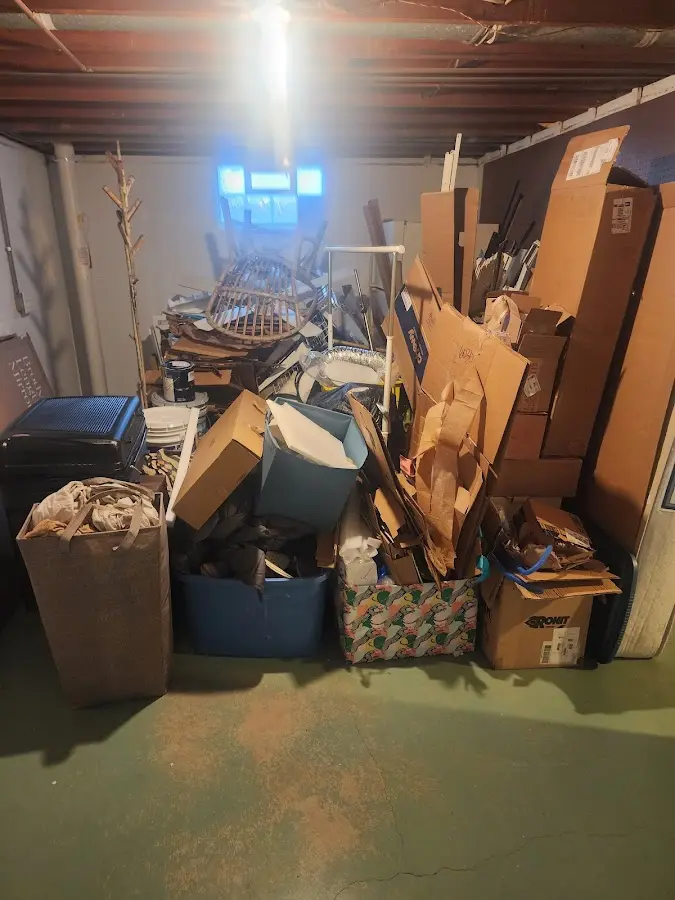 Roll-off dumpster container at job site for 15 Yard Dumpster Rental in Franklin Town